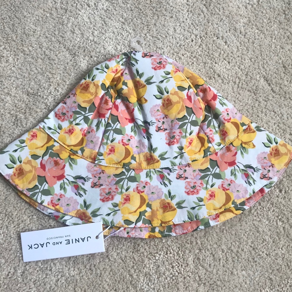 NWT Janie and Jack Girls Floral Hat, 6-8 months